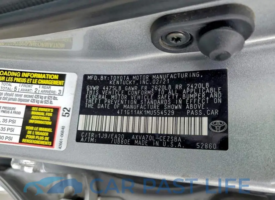 4T1G11AK1MU554529# 12