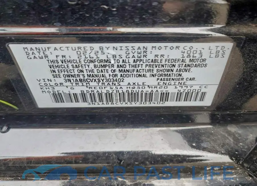 3N1AB8CVXSY303402# 12