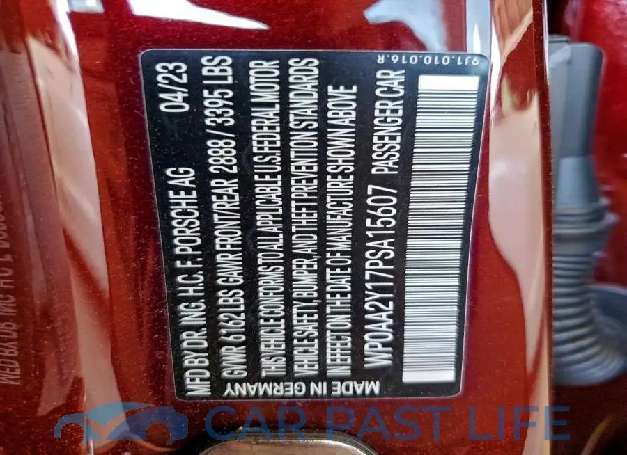 WP0AA2Y17PSA15607# 13