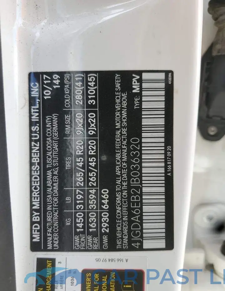 4JGDA6EB2JB036320# 12