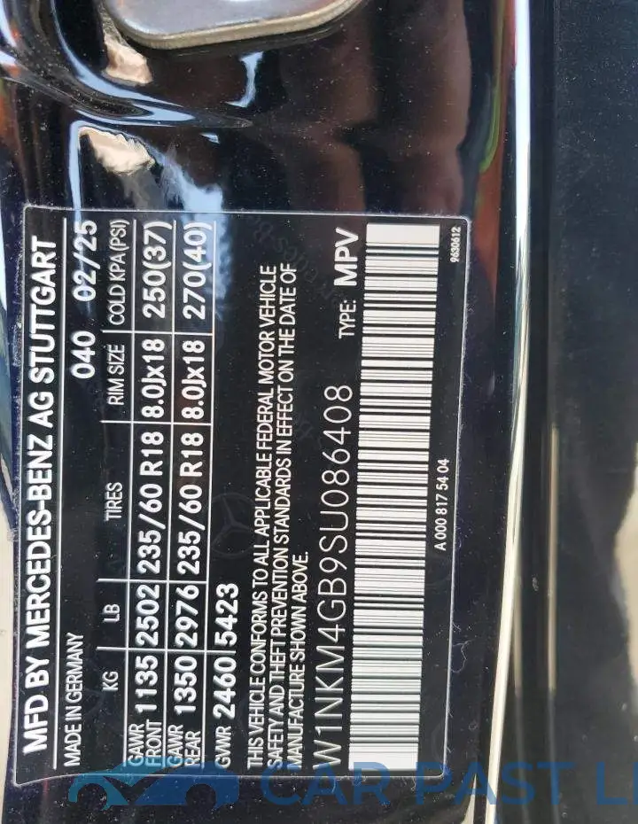 W1NKM4GB9SU086408# 12
