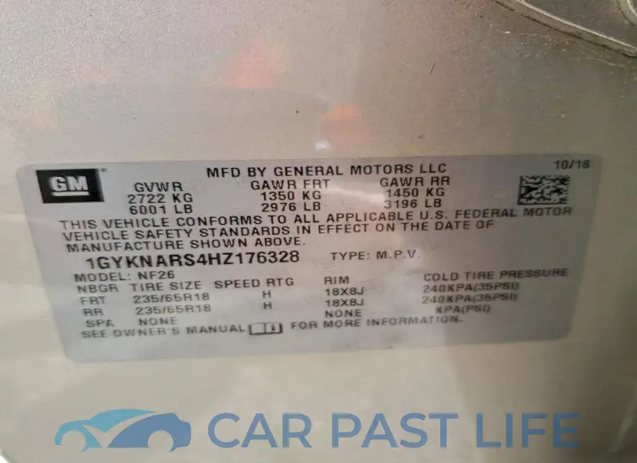 1GYKNARS4HZ176328# 12