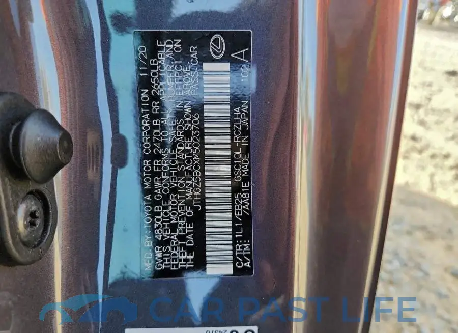 JTHGZ5BCXM5023706# 12