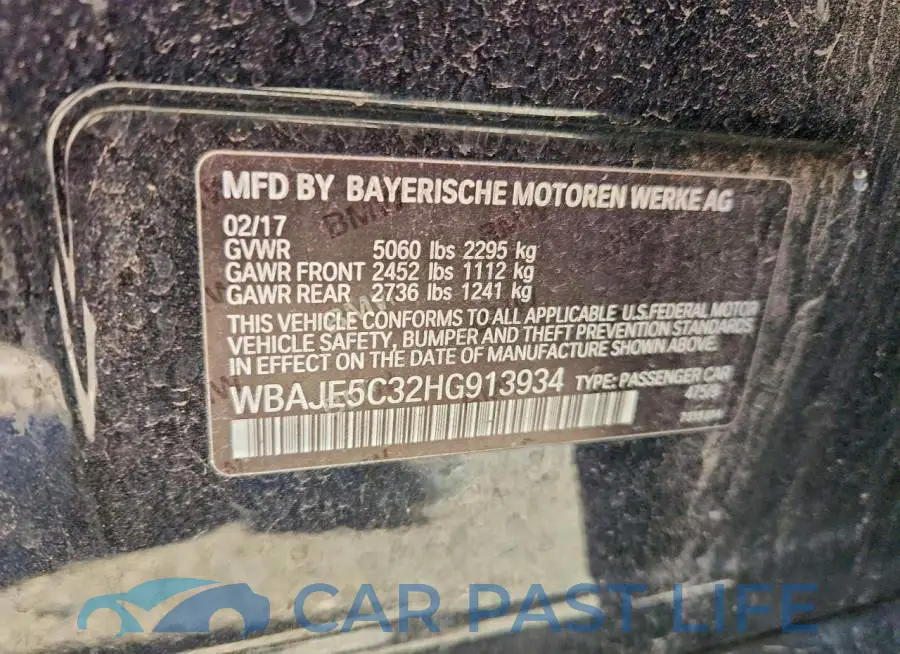 WBAJE5C32HG913934# 12