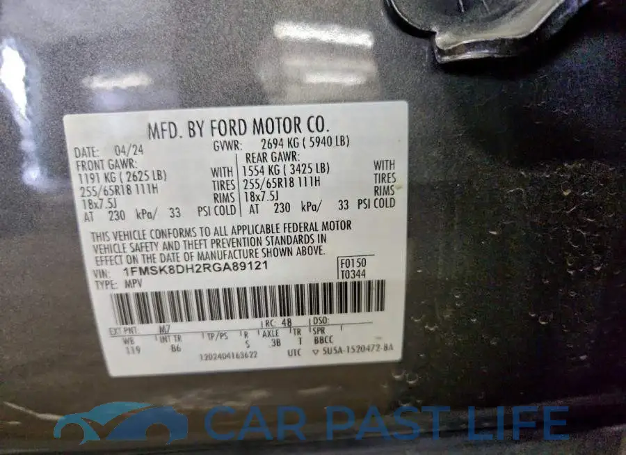 1FMSK8DH2RGA89121# 13