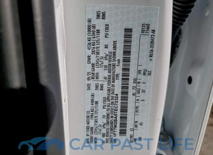 1FT7W2BA5TEC72324# 12