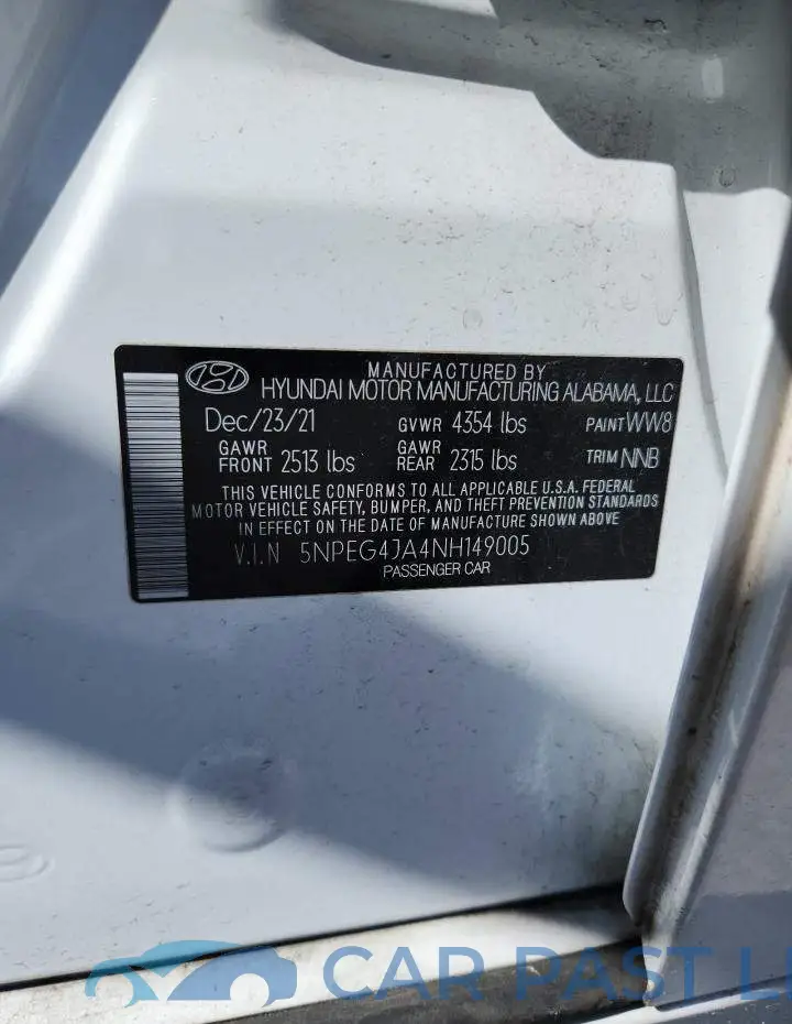 5NPEG4JA4NH149005# 13