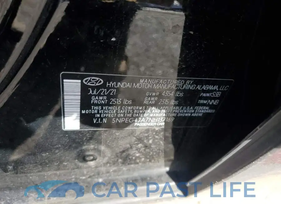 5NPEG4JA7NH137169# 12