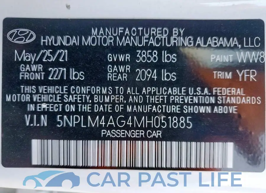 5NPLM4AG4MH051885# 12
