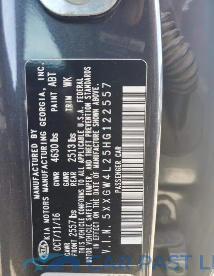 5XXGW4L25HG122557# 12