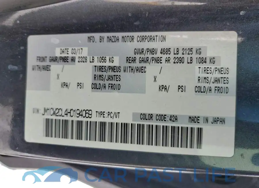 JM1CW2CL4H0194069# 13