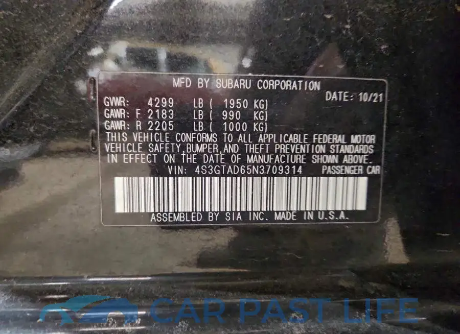 4S3GTAD65N3709314# 13