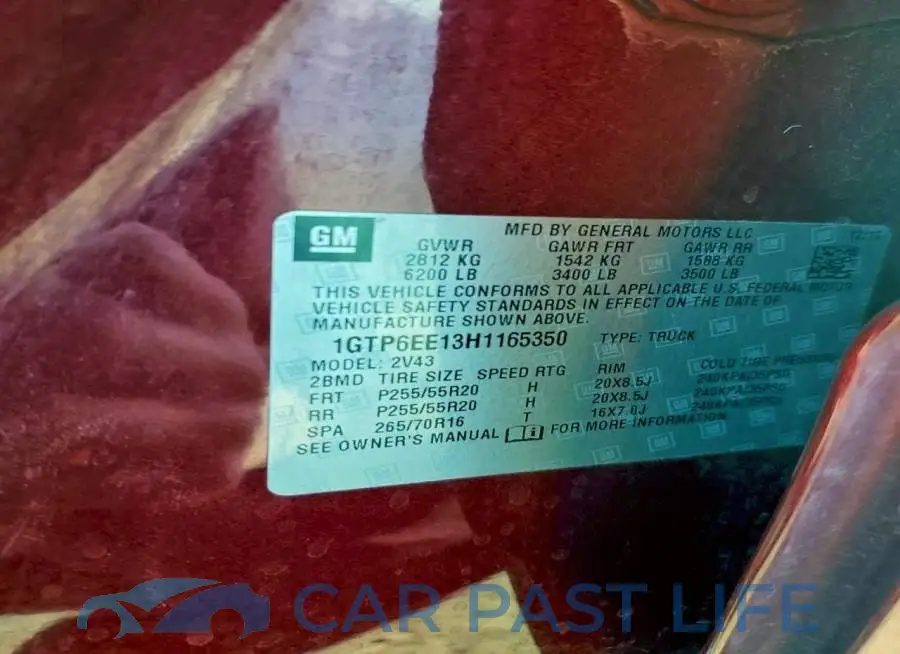 1GTP6EE13H1165350# 12
