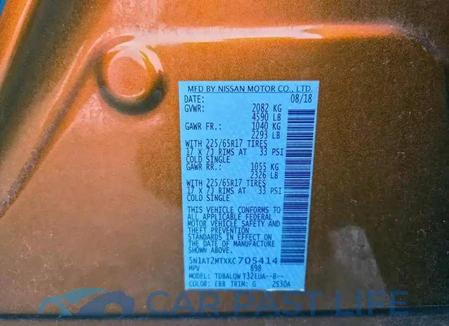 5N1AT2MTXKC705414# 12