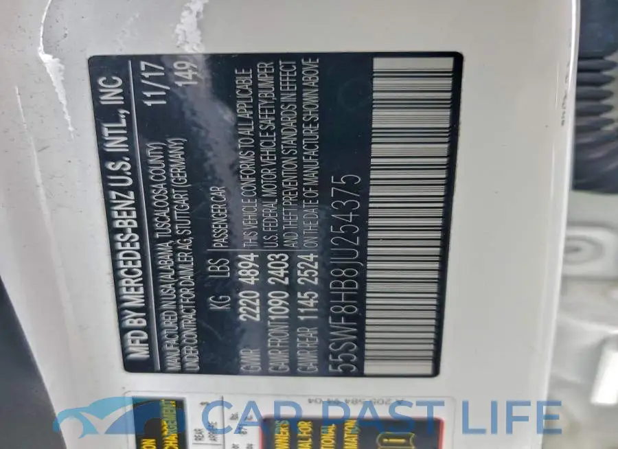 55SWF8HB8JU254375# 12