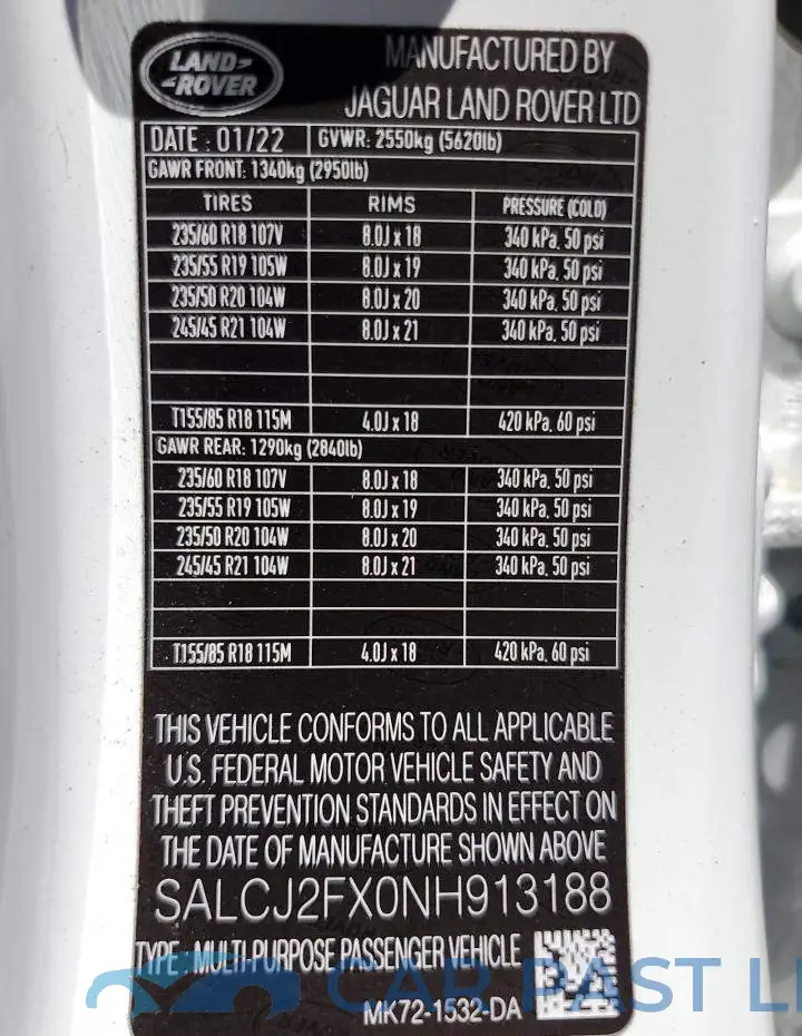 SALCJ2FX0NH913188# 14