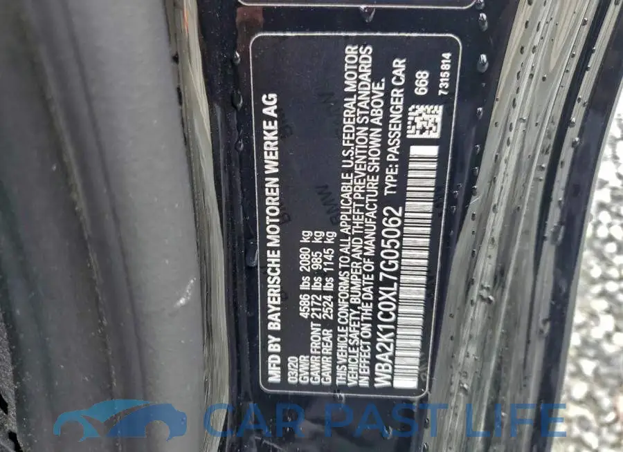 WBA2K1C0XL7G05062# 12