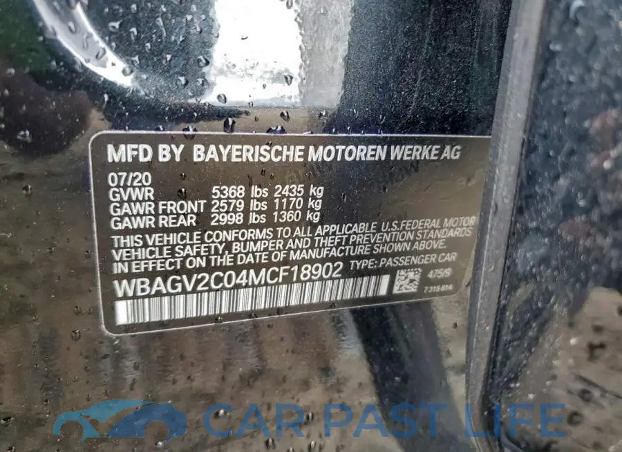 WBAGV2C04MCF18902# 13