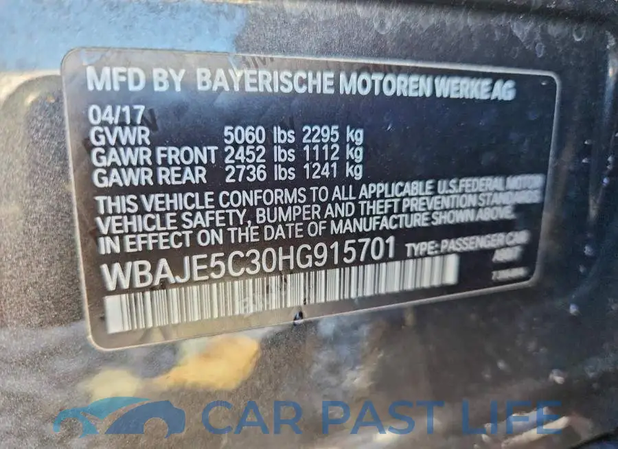 WBAJE5C30HG915701# 12