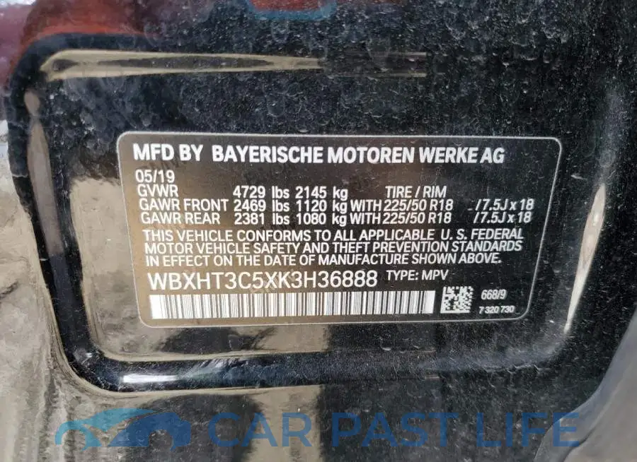 WBXHT3C5XK3H36888# 13