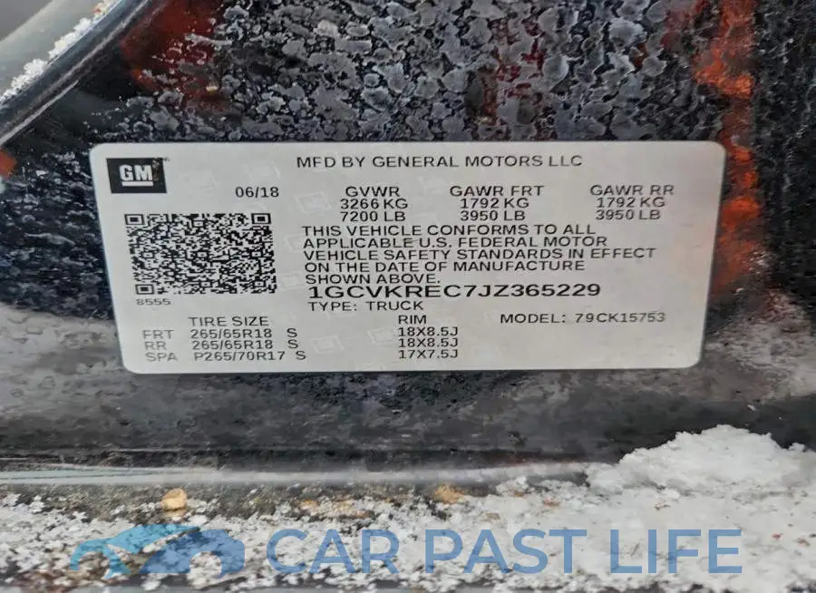 1GCVKREC7JZ365229# 12