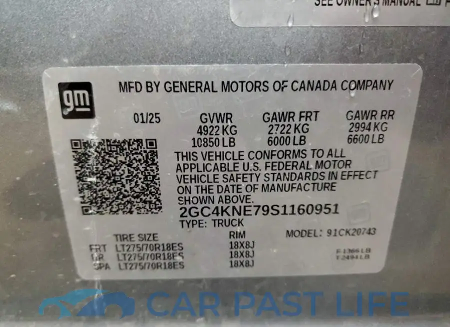 2GC4KNE79S1160951# 12