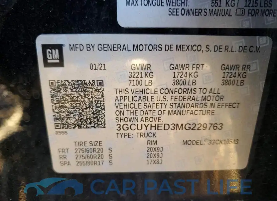 3GCUYHED3MG229763# 13