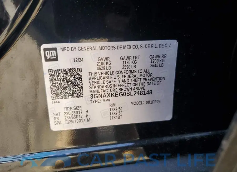 3GNAXKEG0SL248148# 12
