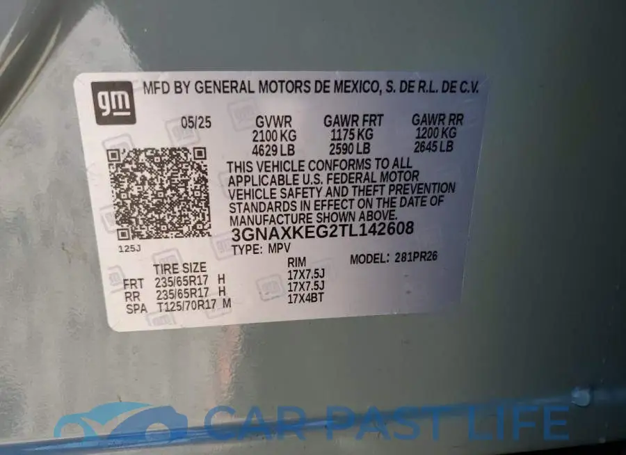 3GNAXKEG2TL142608# 13