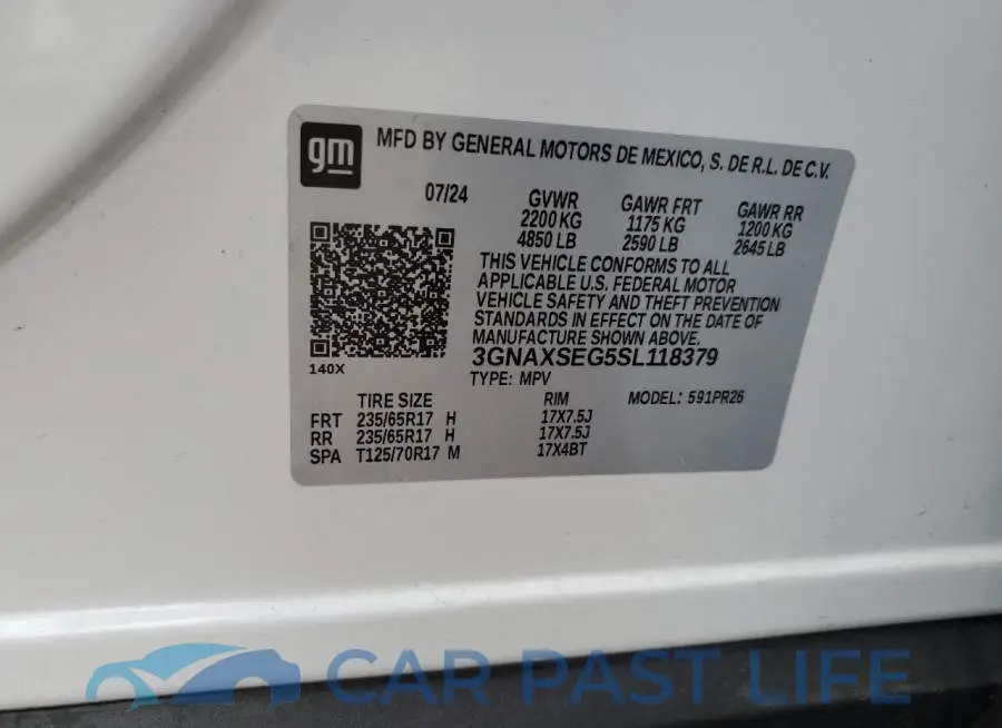 3GNAXSEG5SL118379# 13