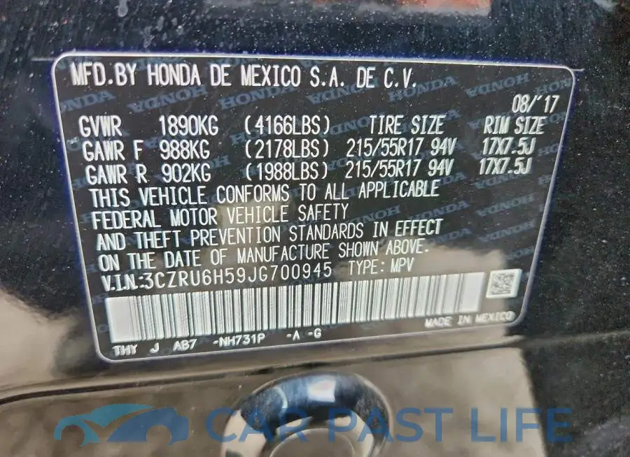 3CZRU6H59JG700945# 13