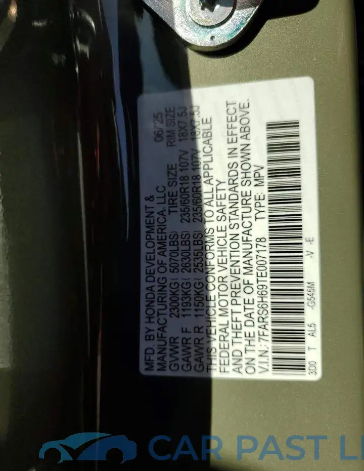 7FARS6H69TE007178# 13