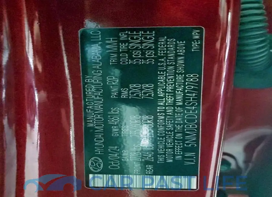 5NMJBCDE4SH479788# 13