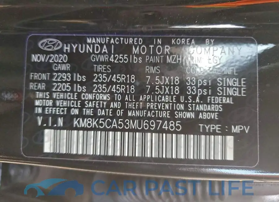 KM8K5CA53MU697485# 14