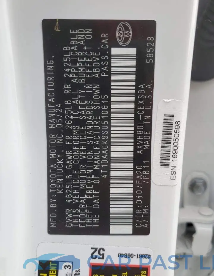 4T1DAACK9SU510615# 13