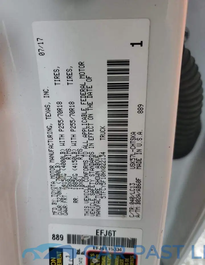 5TFCY5F10HX022134# 12