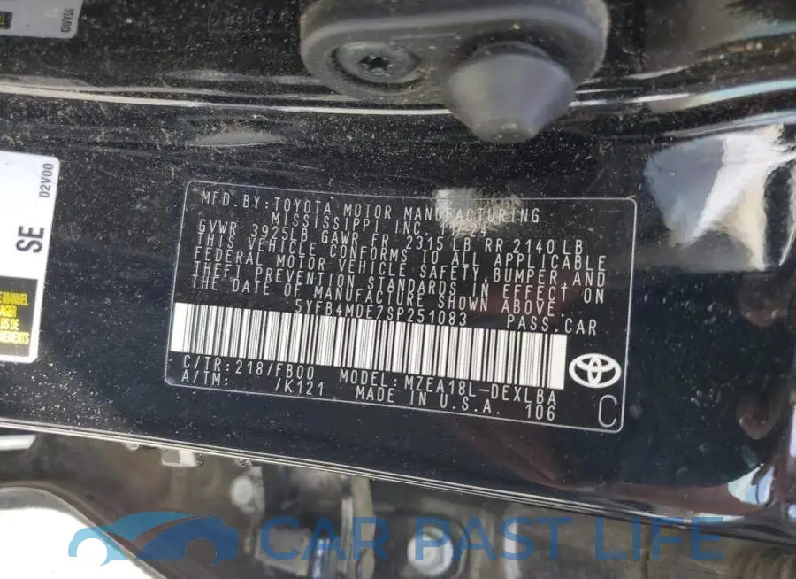 5YFB4MDE7SP251083# 12