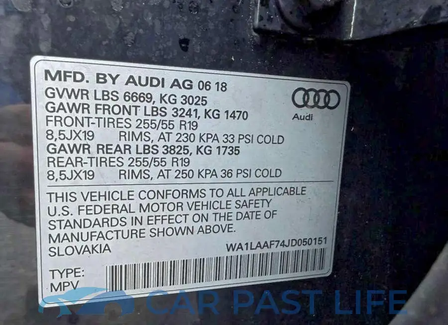 WA1LAAF74JD050151# 11