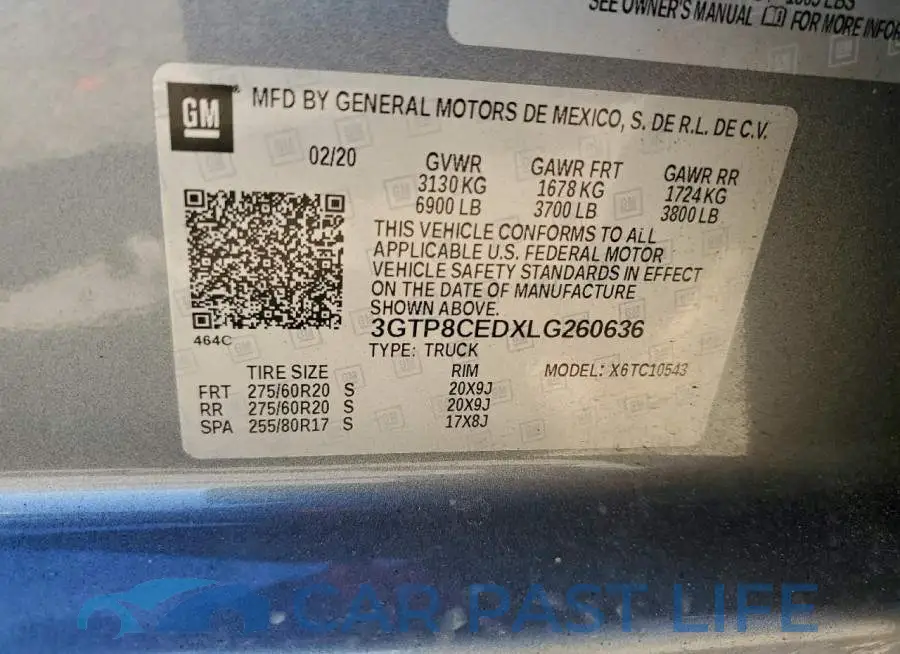 3GTP8CEDXLG260636# 12