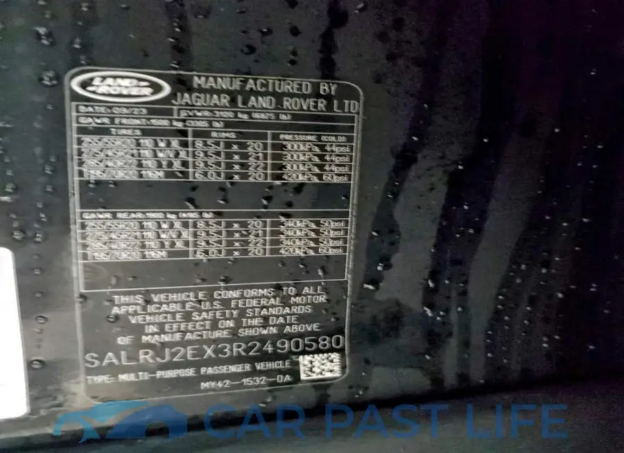 SALRJ2EX3R2490580# 13