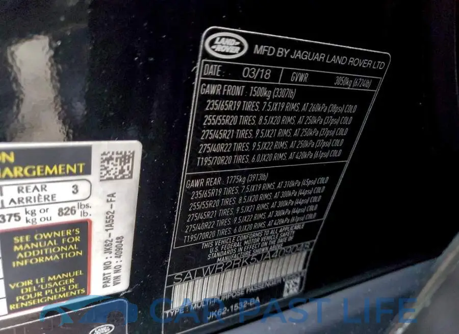SALWR2RK5JA409048# 13