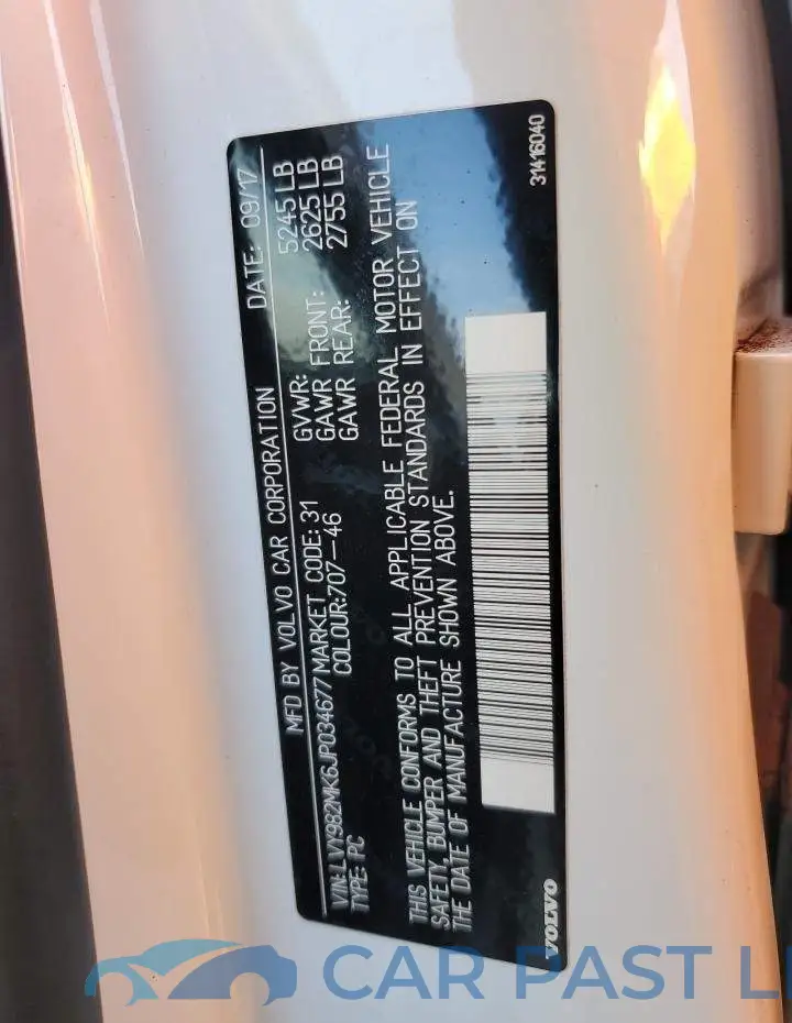LVY982MK6JP034677# 12