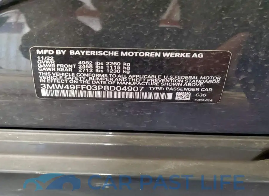 3MW49FF03P8D04907# 12
