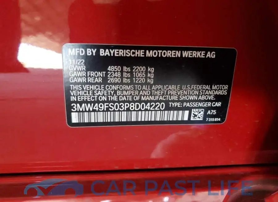 3MW49FS03P8D04220# 12