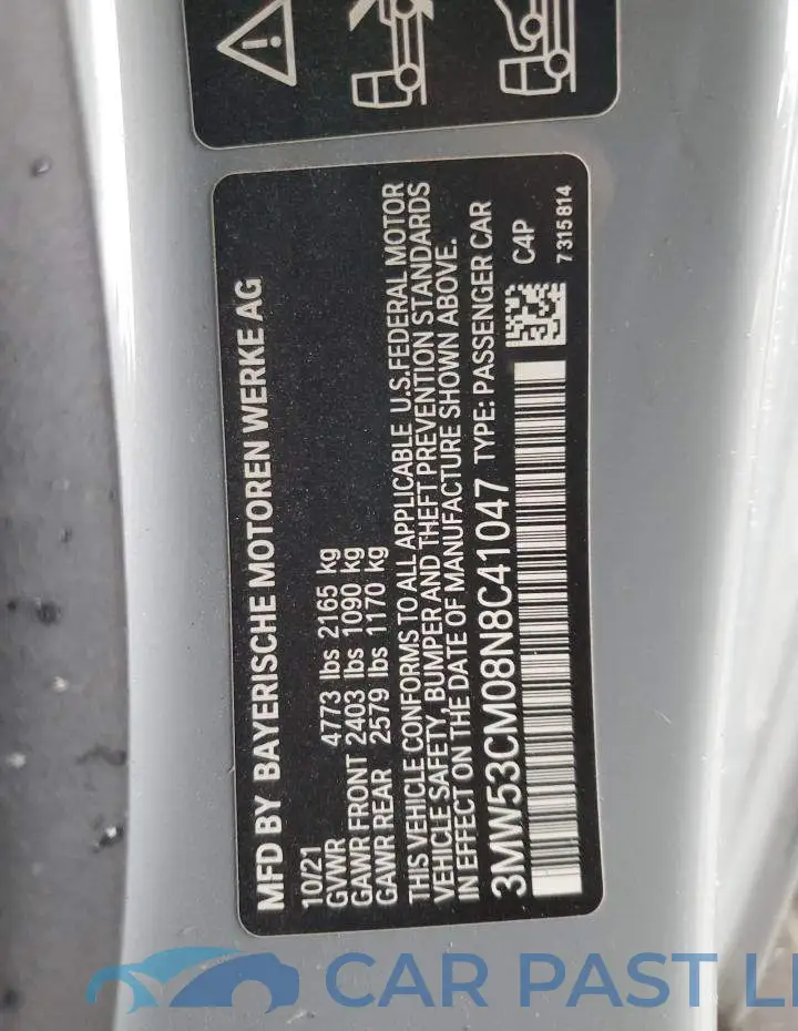 3MW53CM08N8C41047# 12
