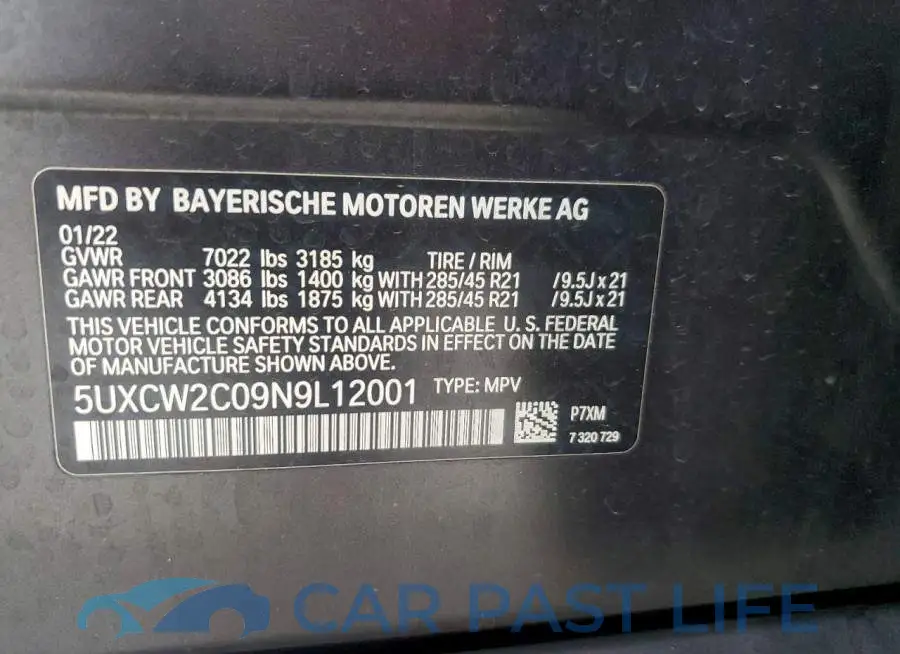 5UXCW2C09N9L12001# 14