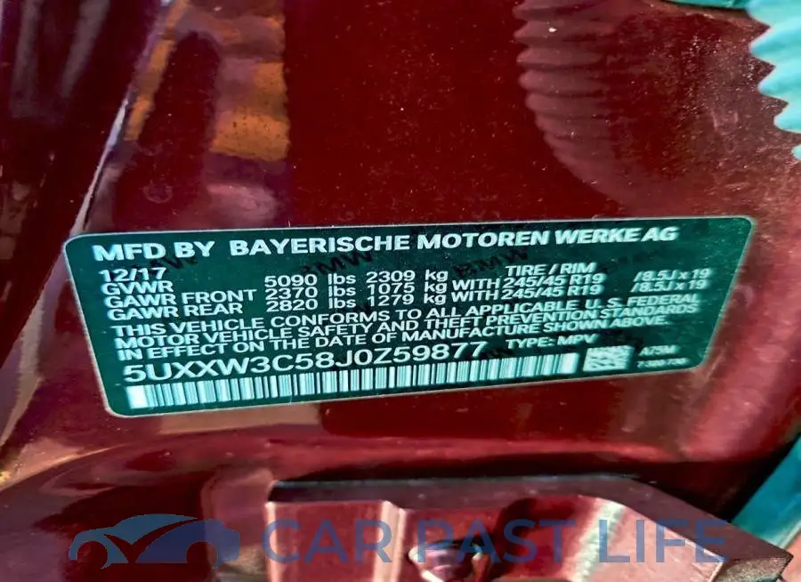 5UXXW3C58J0Z59877# 12