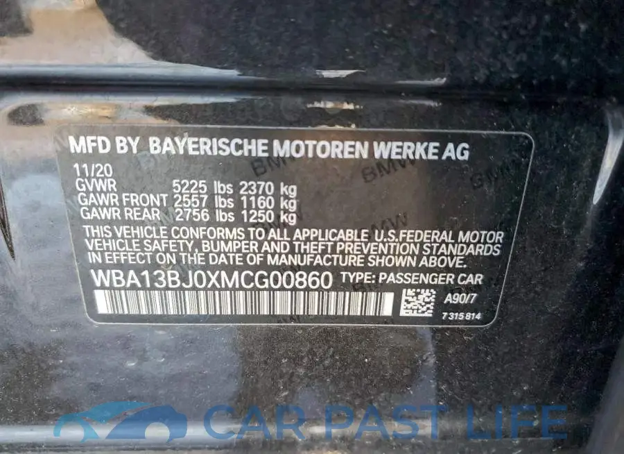 WBA13BJ0XMCG00860# 13