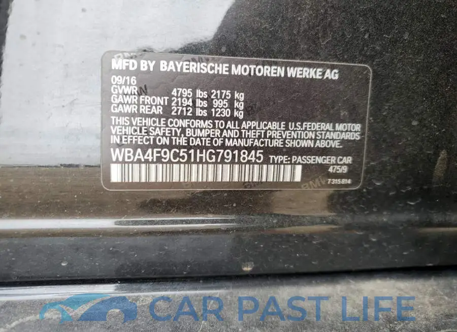 WBA4F9C51HG791845# 12
