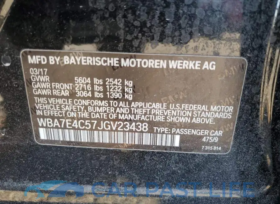 WBA7E4C57JGV23438# 13